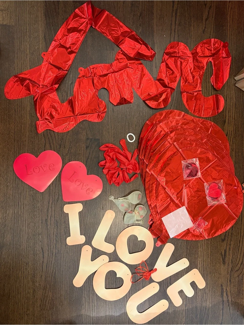 Valentine Red 'Love' Party Banner and Hearts Decoration